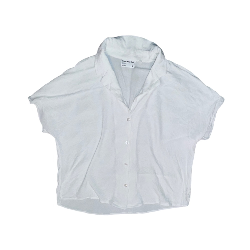 Frank & Oak White Button-Up Top